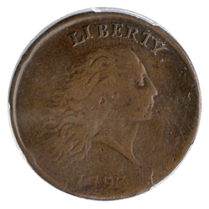 1793 Flowing Hair Chain Cent AMERICA PCGS VF25 CAC Brown