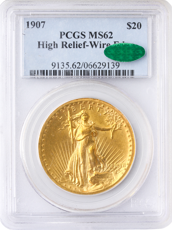 1907 $20 Saint Gaudens PCGS MS62 CAC