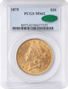 1875 $20 Liberty PCGS MS62 CAC