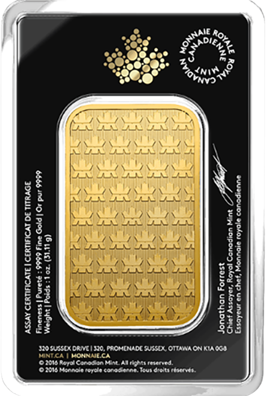 1 oz Gold Bar Royal Canadian Mint (Types and Conditions Vary) 1 oz Gold Bar Royal Canadian Mint (Types and Conditions Vary)