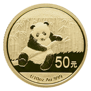 1/10 oz Chinese Gold Panda Coin (Circulated, Dates Vary)
