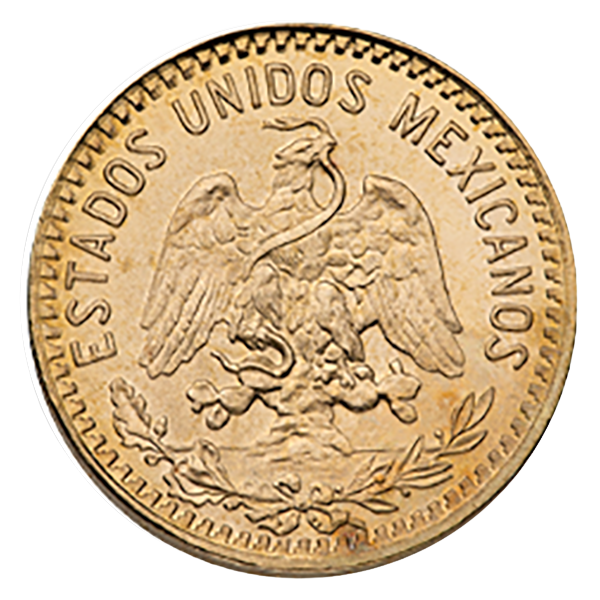 Mexican Gold 5 Peso Coin (Circulated, Dates Vary)