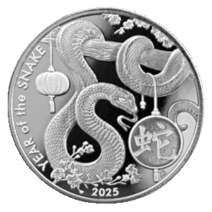 1 oz Silver Asahi Round Lunar Snake  (Types and Conditions Vary)