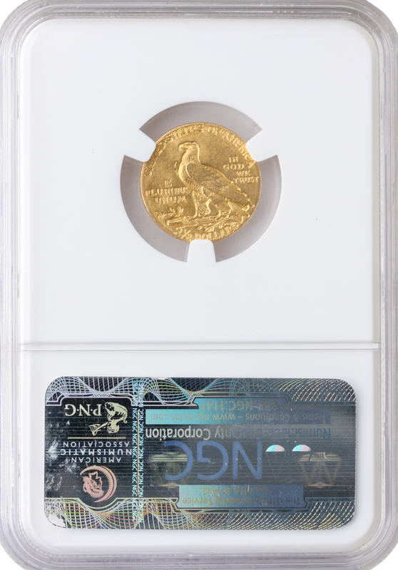 1908 $2 1/2 Indian NGC MS64 CAC