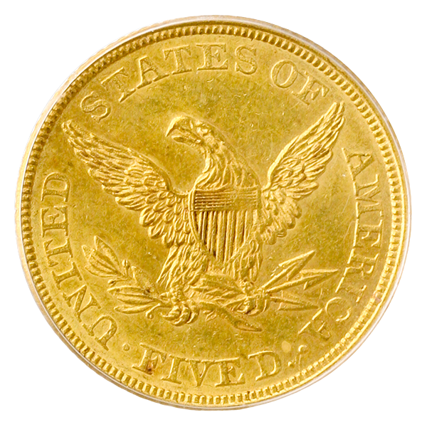 1844 $5 Liberty PCGS MS62 CAC
