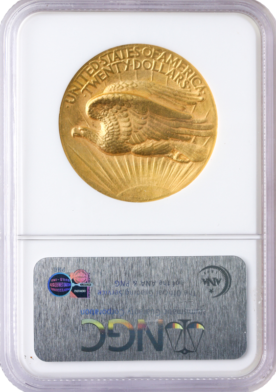 1907 $20 Saint Gaudens Wire Edge High Relief NGC MS63 CAC