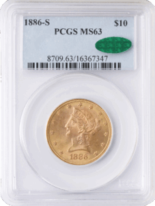 1886-S $10 Liberty PCGS MS63 CAC