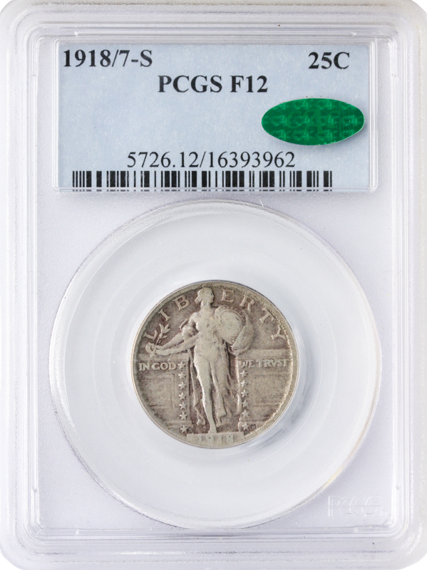 1918/7/-S Standing Liberty Quarter PCGS F12 CAC