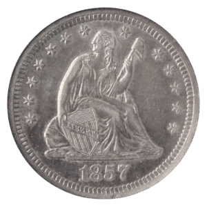 1857-S STD LIB QTR N/M NGC AU58