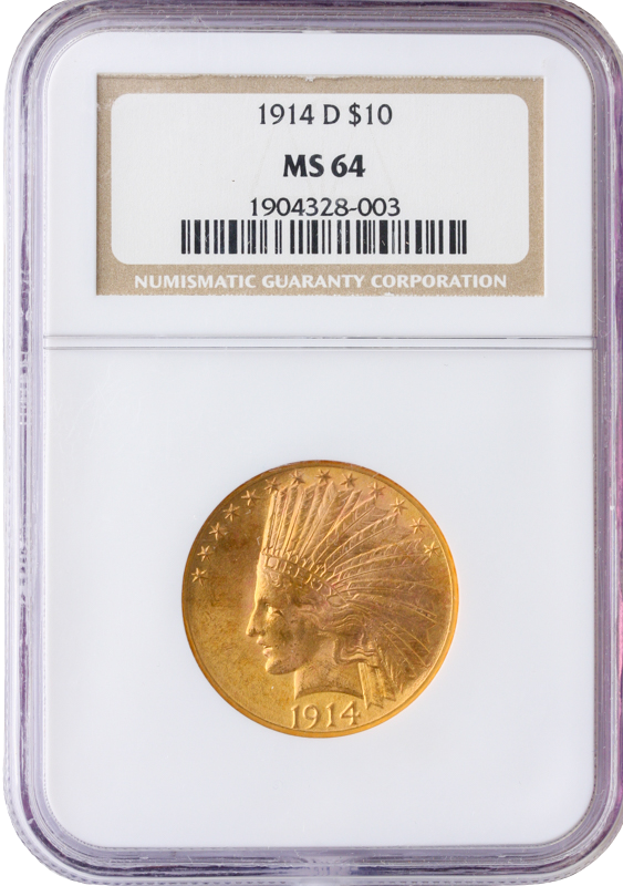 1914-D $10 INDIAN NGC MS64 1914-D $10 INDIAN NGC MS64