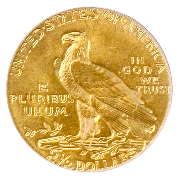 1908 $2 1/2 Indian PCGS MS65 CAC
