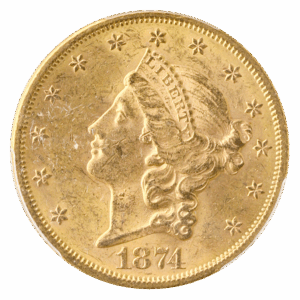 1874-S $20 Liberty PCGS MS61 CAC