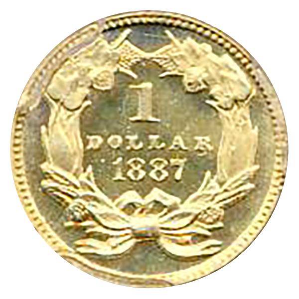 1887 $1 Gold Type III PCGS PR66 Cameo CAC +