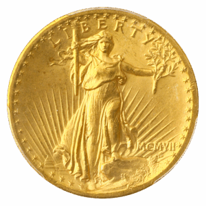 1907 $20 Saint Gaudens High Relief Flat Edge PCGS MS64 CAC +