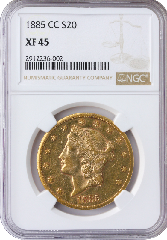 1885-CC $20 Liberty NGC XF45