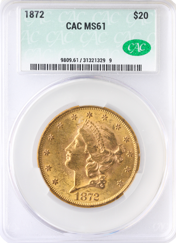 1872 $20 Liberty CACG MS61
