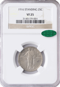 1916 Standing Liberty Quarter NGC VF25 CAC
