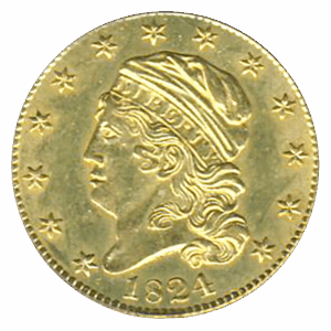 1824 $5 Capped Head PCGS MS62 CAC