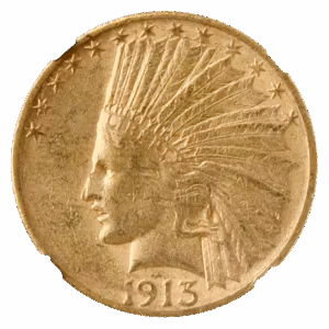 1913-S $10 Indian NGC AU55 CAC