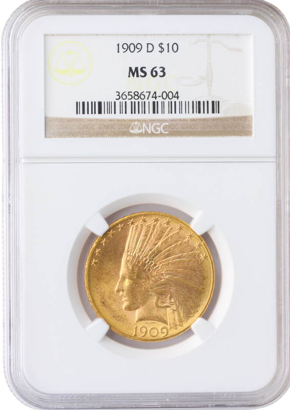 1909-D $10 Indian NGC MS63 1909-D $10 Indian NGC MS63