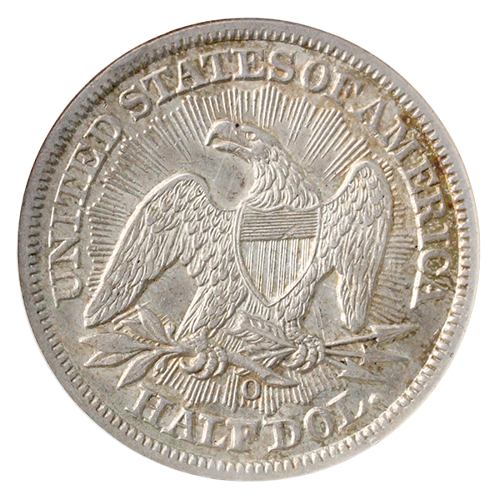 1853-O Standing Liberty Half Arrows and Rays NGC AU50