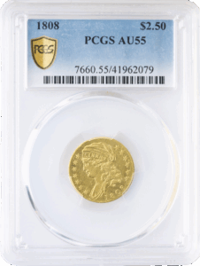 1808 $2 1/2 Gold Capped Bust PCGS AU55