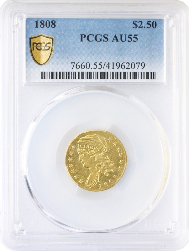 1808 $2.50 Capped Bust PCGS AU55 1808 $2.50 Capped Bust PCGS AU55