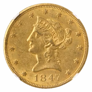 1847 $10 Liberty NGC MS61 CAC