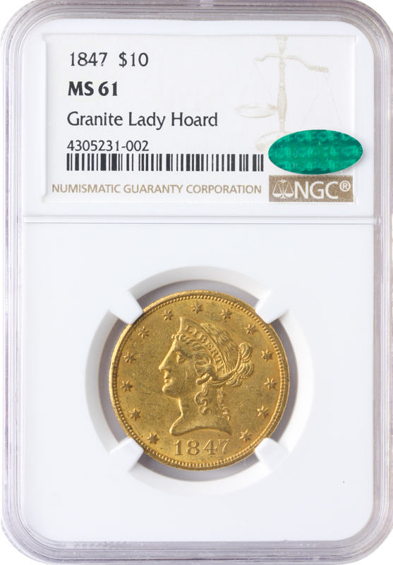 1847 $10 Liberty NGC MS61 CAC