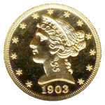 1903 $5 Liberty NGC PR67 Cameo CAC