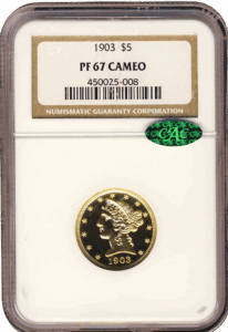 1903 $5 Liberty NGC PR67 Cameo CAC
