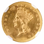 1857 $1 Gold Type III NGC MS64 CAC