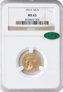 1914 $2.50 Indian NGC MS63 CAC