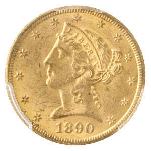 1890-CC $5 Liberty PCGS MS63 CAC +