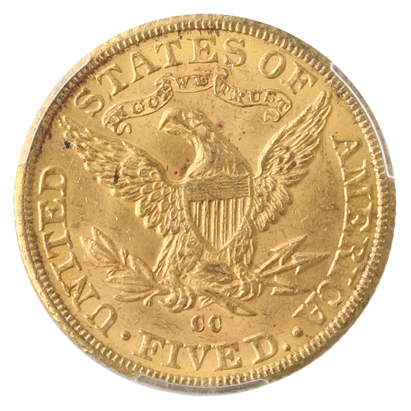 1890-CC $5 Liberty PCGS MS63 CAC + 1890-CC $5 Liberty PCGS MS63 CAC +