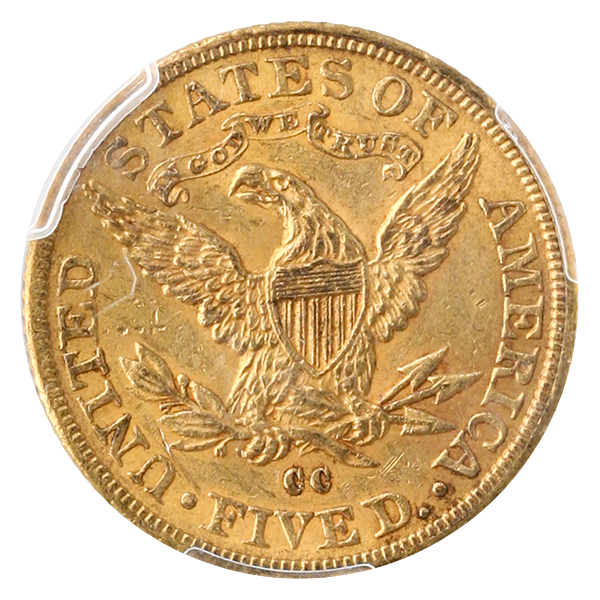 1891-CC $5 Liberty PCGS AU58 CAC