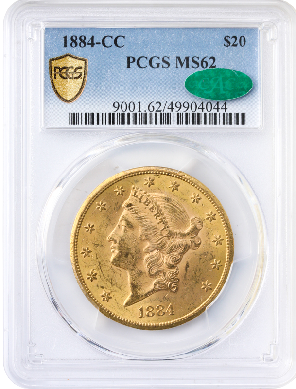 1884-CC $20 Liberty PCGS MS62 CAC