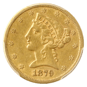 1879-CC $5 Liberty PCGS AU50 CAC