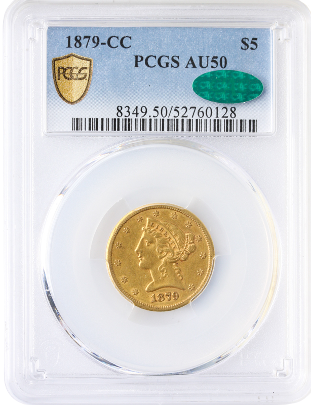 1879-CC $5 Liberty PCGS AU50 CAC