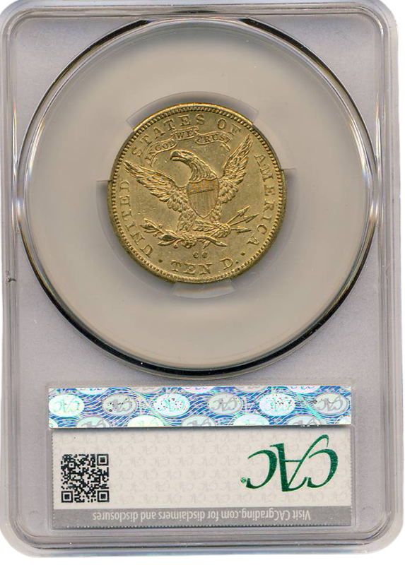 1891-CC $10 Liberty CACG AU58