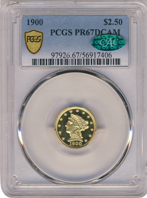 1900 $2.50 Liberty Deep Cameo PCGS PR67 CAC 1900 $2.50 Liberty Deep Cameo PCGS PR67 CAC