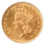 1887 Gold $1 Type III PCGS MS66