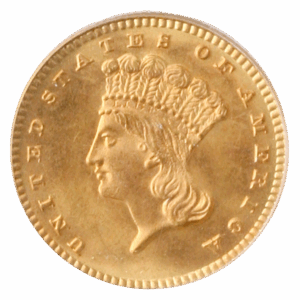 1887 Gold $1 Type III PCGS MS66