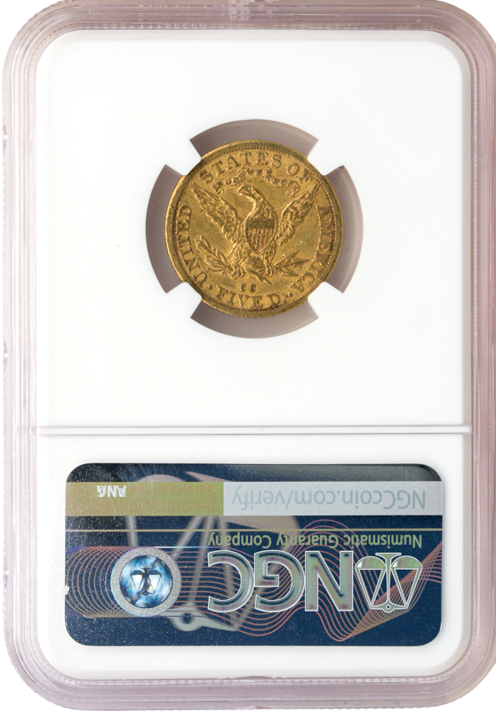 1892-CC $5 Liberty NGC AU58 CAC 1892-CC $5 Liberty NGC AU58 CAC