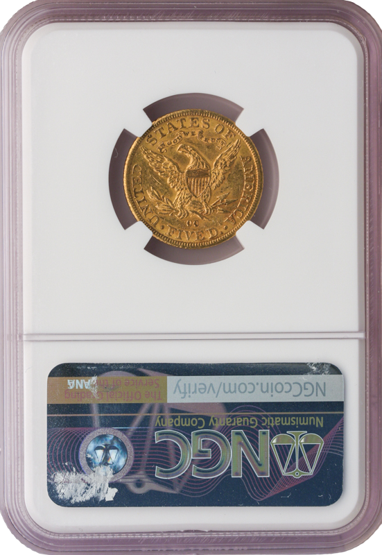 1891-CC $5 Liberty NGC MS61 CAC 1891-CC $5 Liberty NGC MS61 CAC