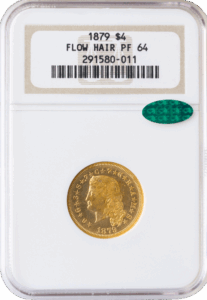 1879 $4 Flowing Hair Stella NGC PR64 CAC