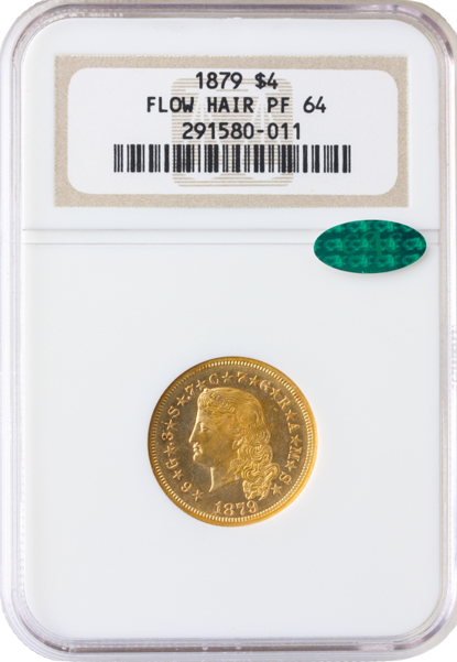 1879 $4 Flowing Hair Stella NGC PR64 CAC