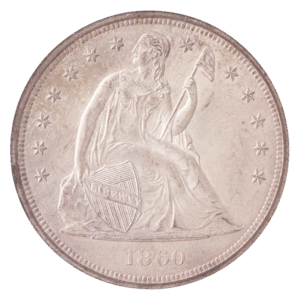 1860-O Seated Liberty $1 NGC MS65