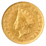 1855-C $1 Gold Type II NGC AU50