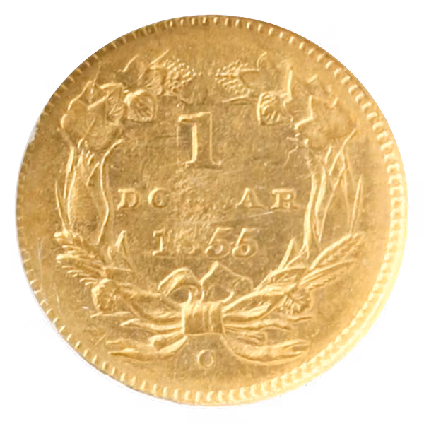 1855-C $1 Gold Type II NGC AU50